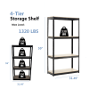 Storage Rack Shelving Unit Storage Shelf Steel Garage Utility Rack 4-Shelf Adjustable Shelves Heavy Duty Display Stand for Books, Kitchenware, Tools B